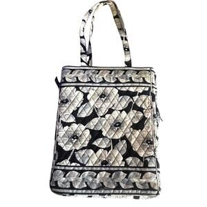 Vera Bradley Laptop Travel Tote Bag Womens Black & White Camellia Print Shoulder